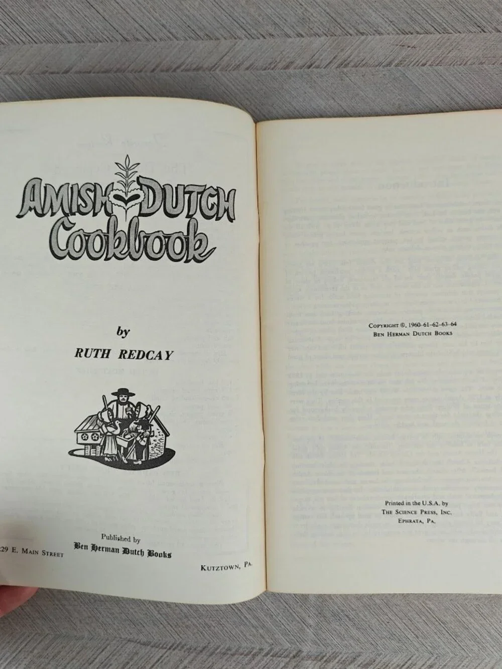 Amish Dutch Cookbook By Ruth Redcay 1964 Edition Paperback Recipes